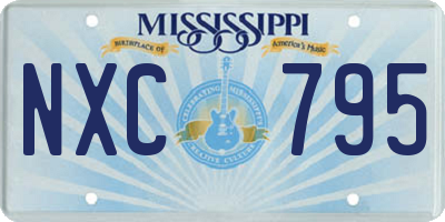 MS license plate NXC795