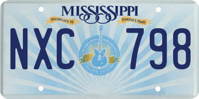 MS license plate NXC798
