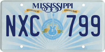 MS license plate NXC799