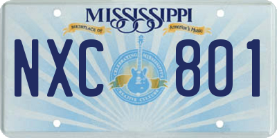 MS license plate NXC801