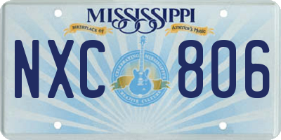 MS license plate NXC806