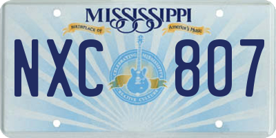 MS license plate NXC807