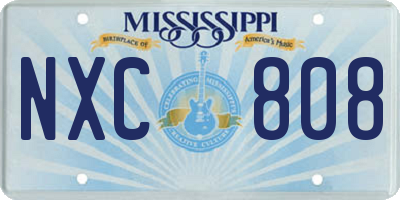 MS license plate NXC808