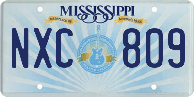 MS license plate NXC809
