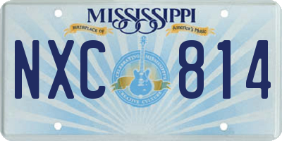 MS license plate NXC814