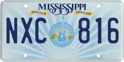 MS license plate NXC816