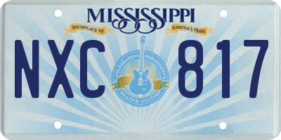 MS license plate NXC817