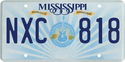 MS license plate NXC818