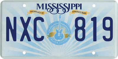 MS license plate NXC819