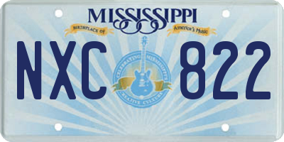 MS license plate NXC822