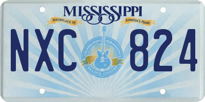 MS license plate NXC824
