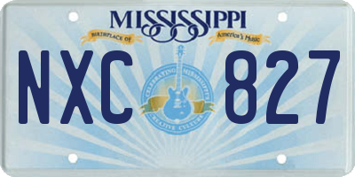 MS license plate NXC827