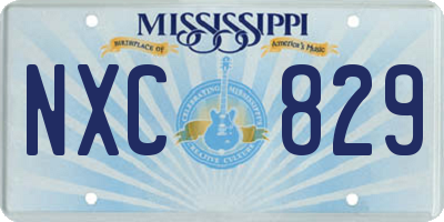 MS license plate NXC829