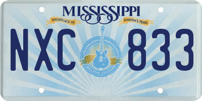 MS license plate NXC833