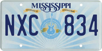 MS license plate NXC834