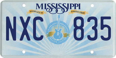 MS license plate NXC835
