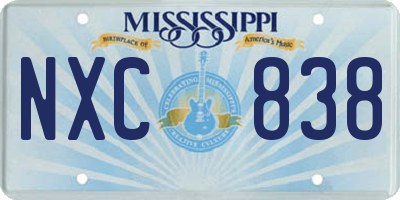 MS license plate NXC838