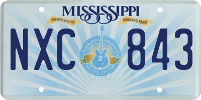 MS license plate NXC843