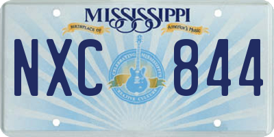 MS license plate NXC844