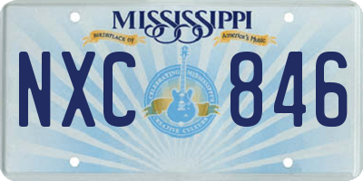 MS license plate NXC846