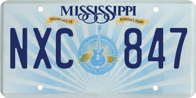 MS license plate NXC847