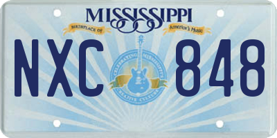 MS license plate NXC848