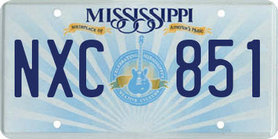 MS license plate NXC851