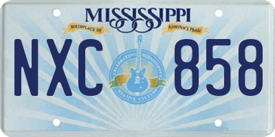 MS license plate NXC858