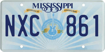 MS license plate NXC861