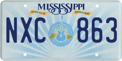 MS license plate NXC863