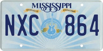 MS license plate NXC864