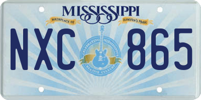MS license plate NXC865
