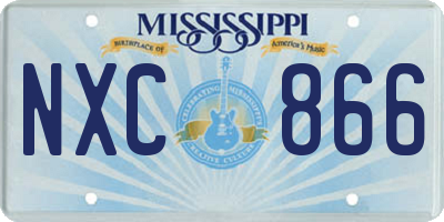 MS license plate NXC866