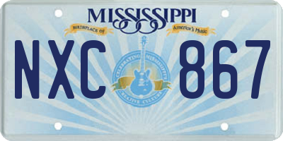 MS license plate NXC867