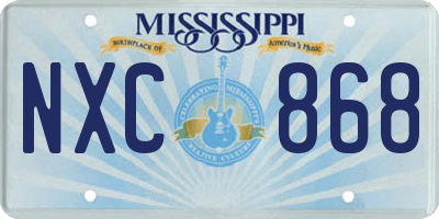 MS license plate NXC868