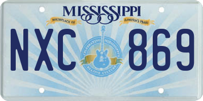 MS license plate NXC869