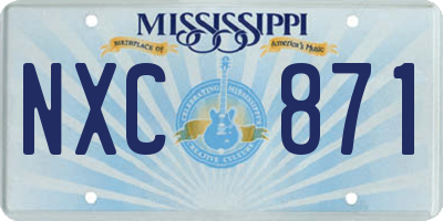 MS license plate NXC871