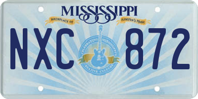 MS license plate NXC872
