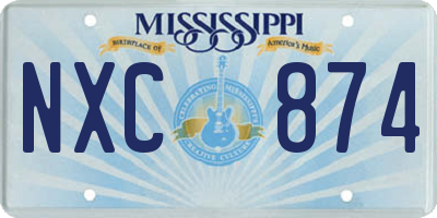 MS license plate NXC874