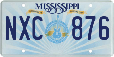 MS license plate NXC876