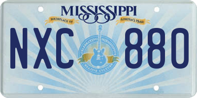 MS license plate NXC880