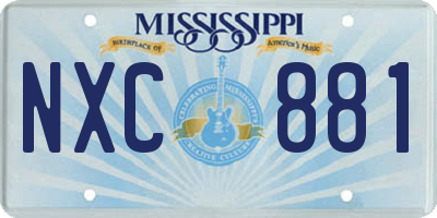 MS license plate NXC881