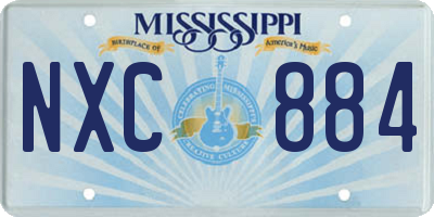 MS license plate NXC884