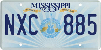 MS license plate NXC885