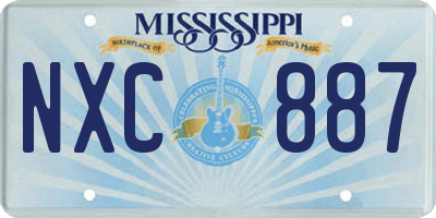 MS license plate NXC887