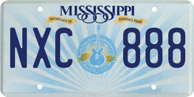 MS license plate NXC888