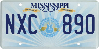 MS license plate NXC890