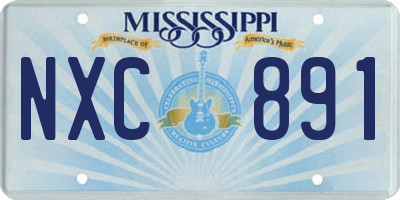 MS license plate NXC891