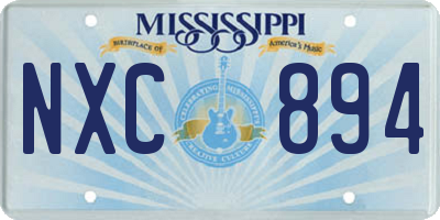 MS license plate NXC894