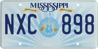 MS license plate NXC898